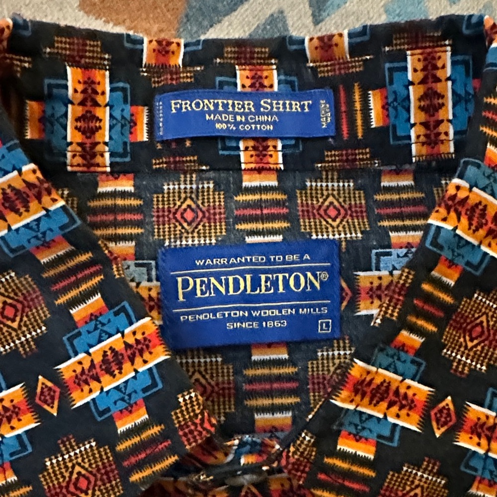 Pendleton Men's Multicolor Geometric Button Down … - image 2